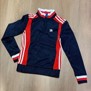 Adidas Dark Blue and Red Zip-Up Jacket